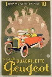 Advertisement for the Peugeot Quadrilette